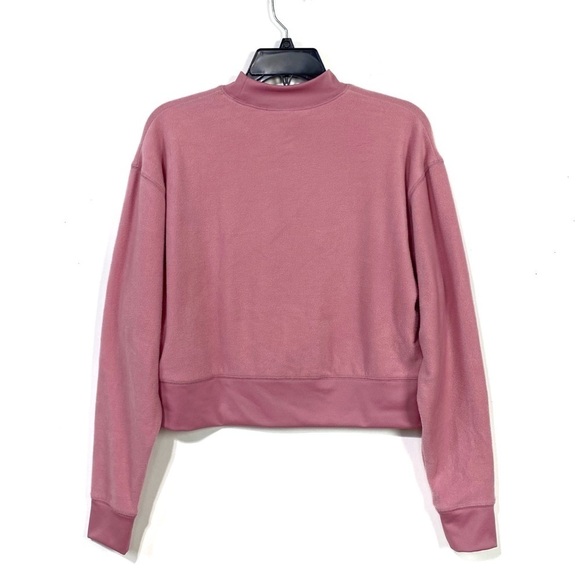 ⭐️NEW Abound Pink Bloom Mock Neck Long Sleeves Cropped Pullover Sweatshirt Top S - Picture 5 of 8